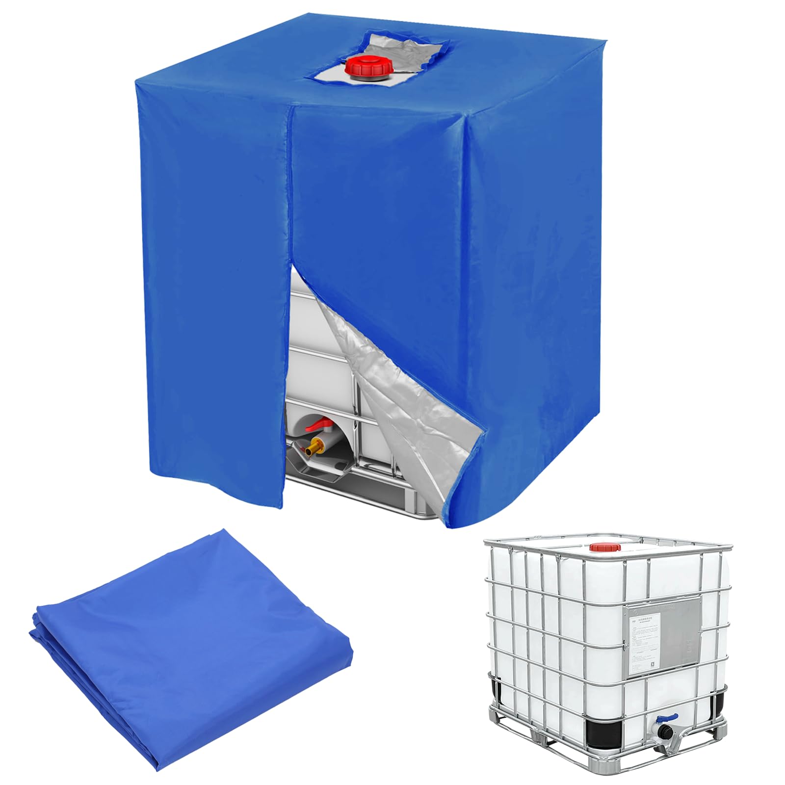 Coperchio serbatoio IBC tessuto Oxford 420D resistente UV intemperie 1000 l 120 x 100 x 116 cm