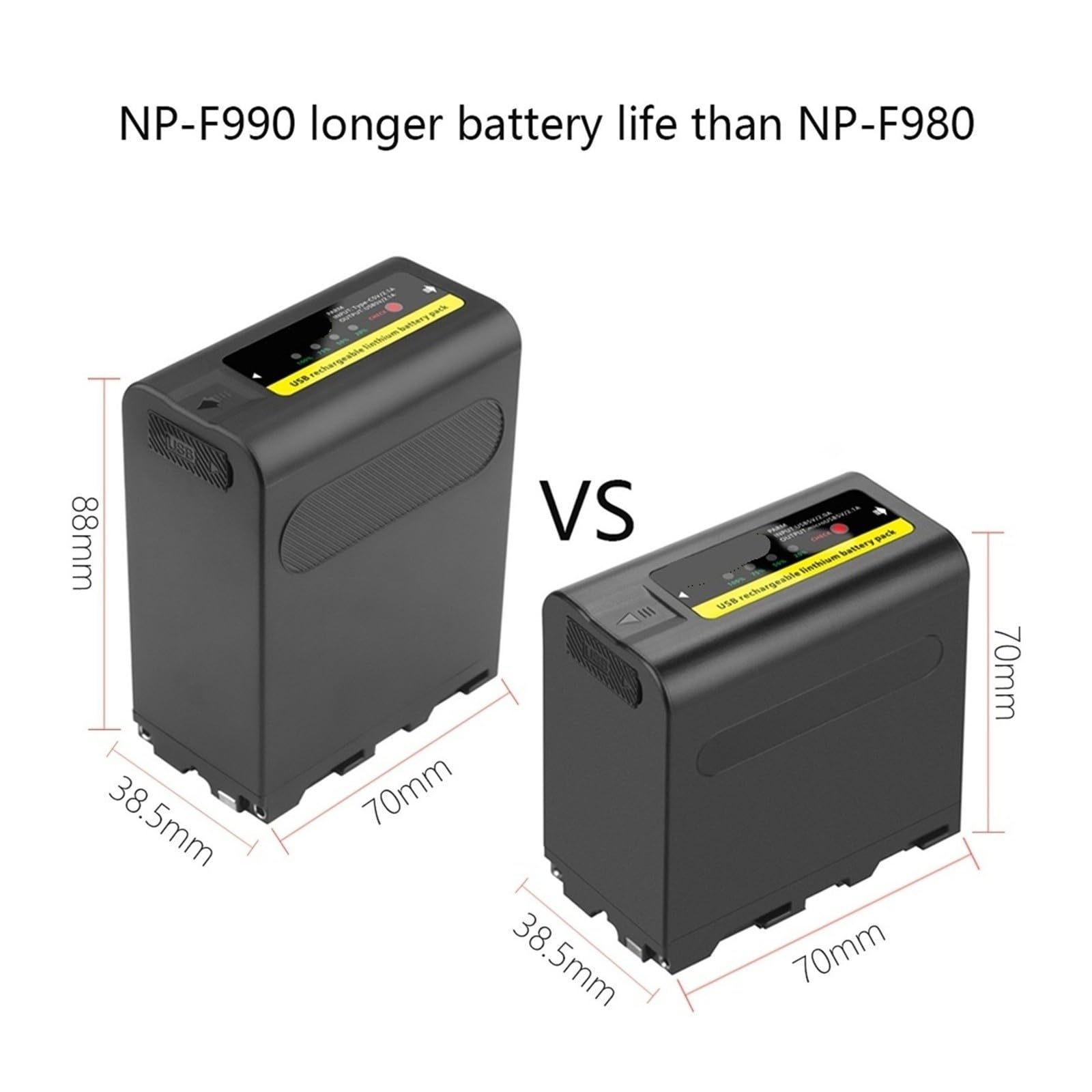 Batteria Di Decodifica NP-F990 NP F970 F980 F960, Compatibile Con Sony, For Videocamera HXR-MC1500C NEX-EA50 HVR-Z7C For Luce Video LED(4 Pcs Battery)