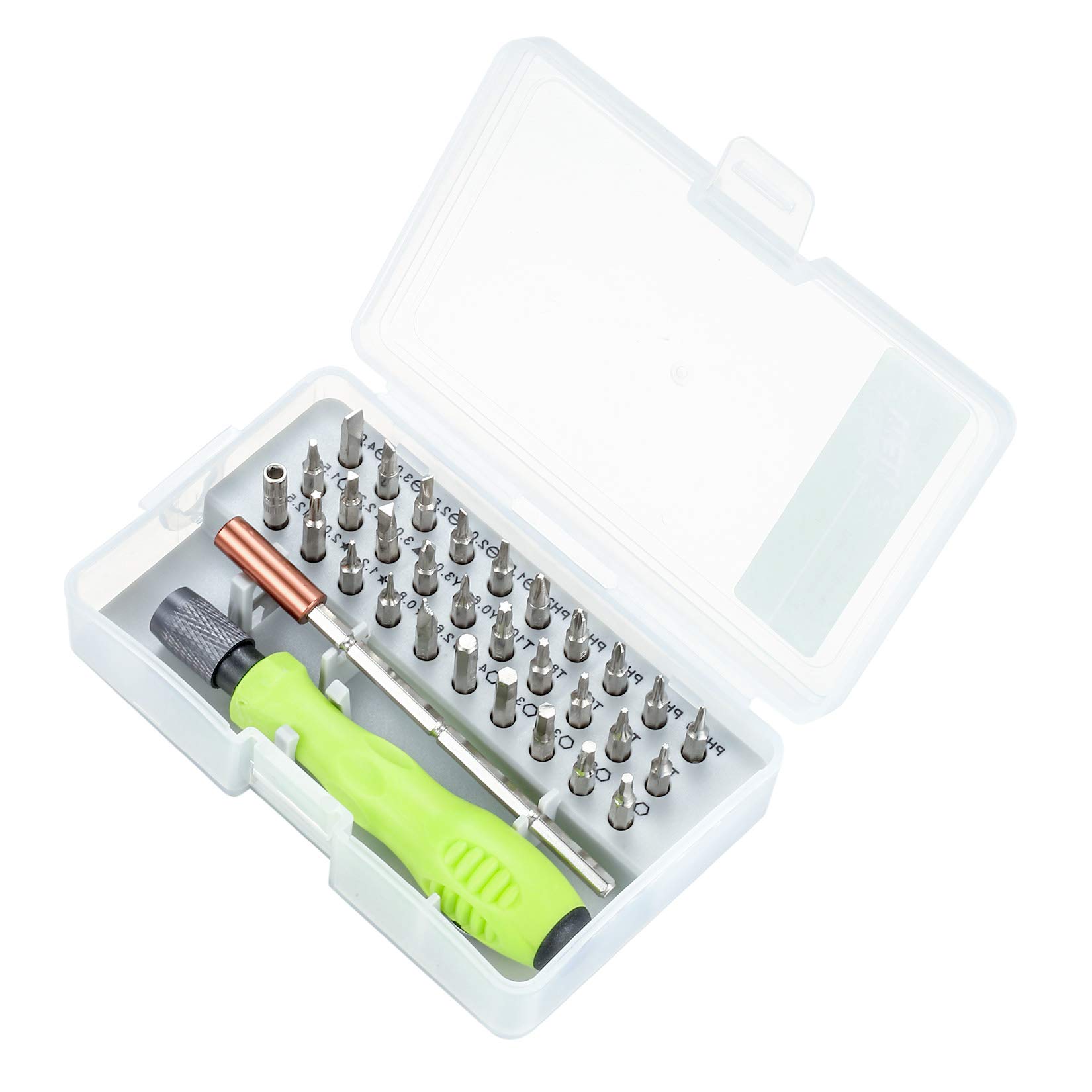 Screwdriver Tool Set Precision 32 in 1 Repair Kit Mini Driver Kit Multi-Function Magnetic Repair Tools with Adjustable Pole for PC, Laptop, iPhone, iPad, Household Appliances, Electronics, etc(Green)