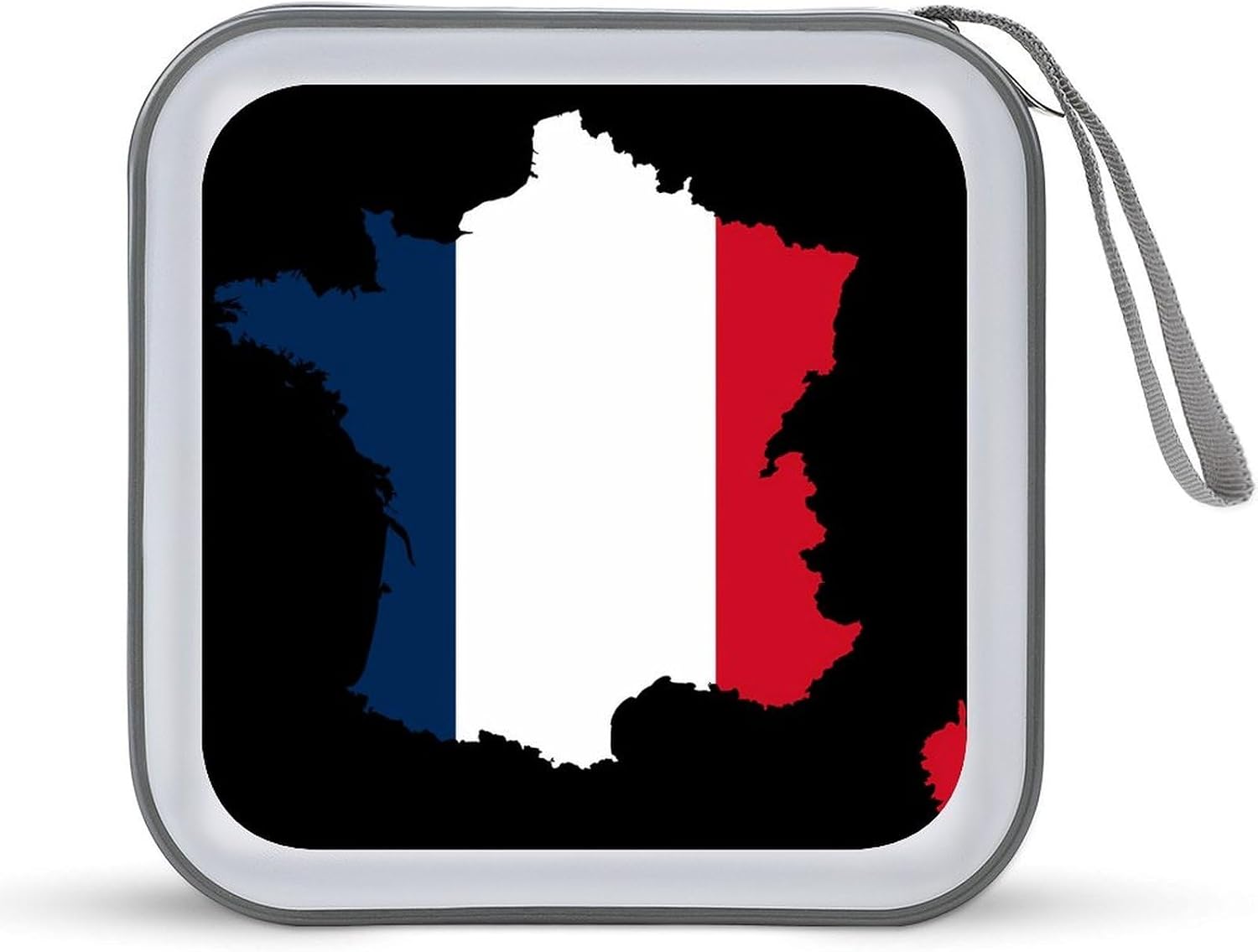 France Flag Map Cute CD Case Holder Portable DVD Disc Wallet Storage Binder Organizer for Car Travel
