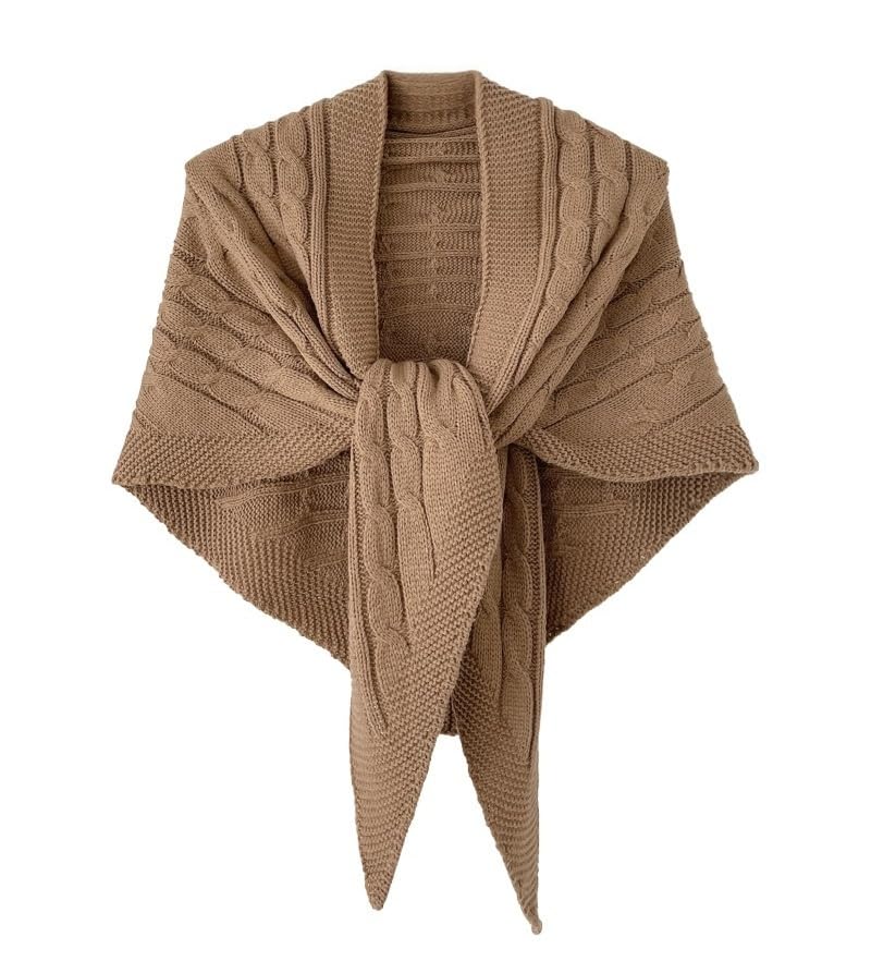LIUYUYOUGO Chal Mujer Fiesta Bufanda Triangular De Punto Para Mujer Elegante Capa De Punto De Cable Cárdigan De Ganchillo Acogedor Chal Triangular Y Chal Bufanda Decorativa Cálida De Invierno Pañ