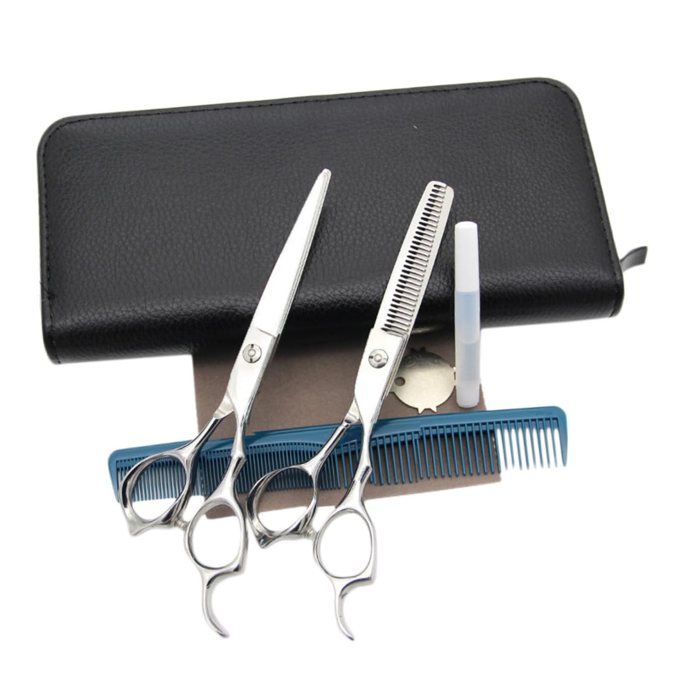 Healvian Tijeras de Corte Portátiles de Acero Inoxidable Tijeras Cabello Rectas Herramienta para Cortar el Cabello Casa o Salón