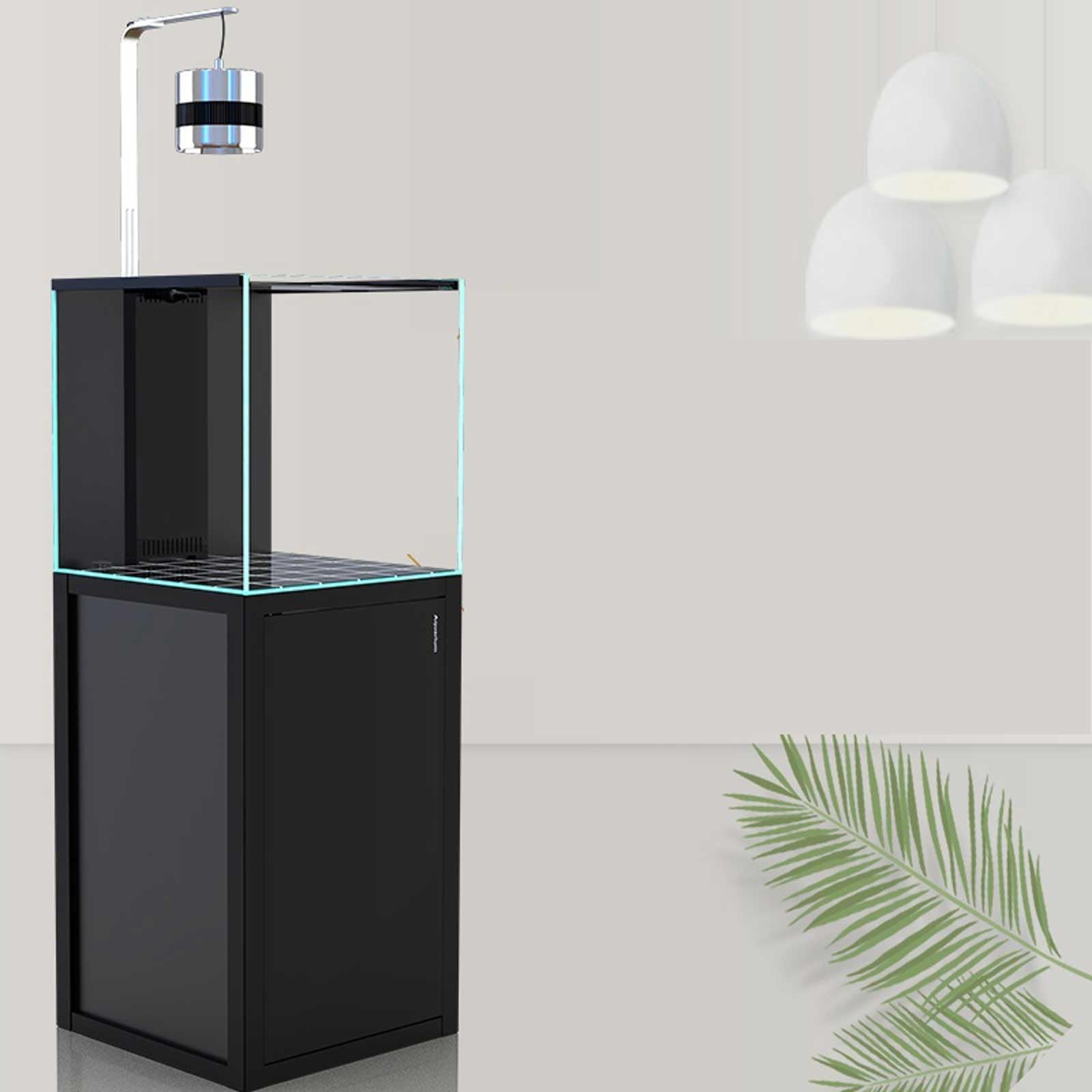 Aquarium Glasfischtank, großes bodenstehendes Aquarium mit Sockel, Salzwasserfischtank, Rucksack, Überlauf-Bodenfilter, unter dem Filtertank for Korallen-Salzwasserfische Fisch Aquarium(50x50x131cm)