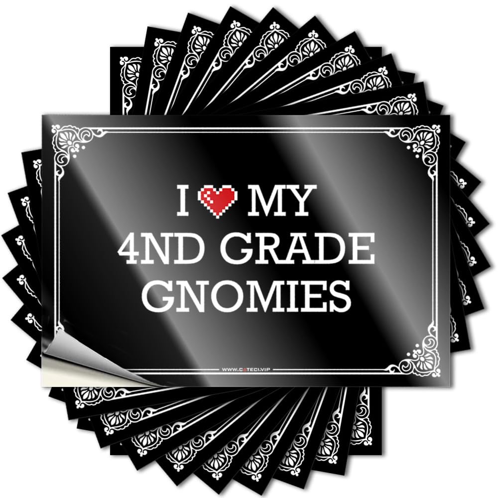 Decals Case Spring I Love My 4nd Grade Gnomies for Teen - Kitchen Sets Easy Peel Removable(8X12CM)