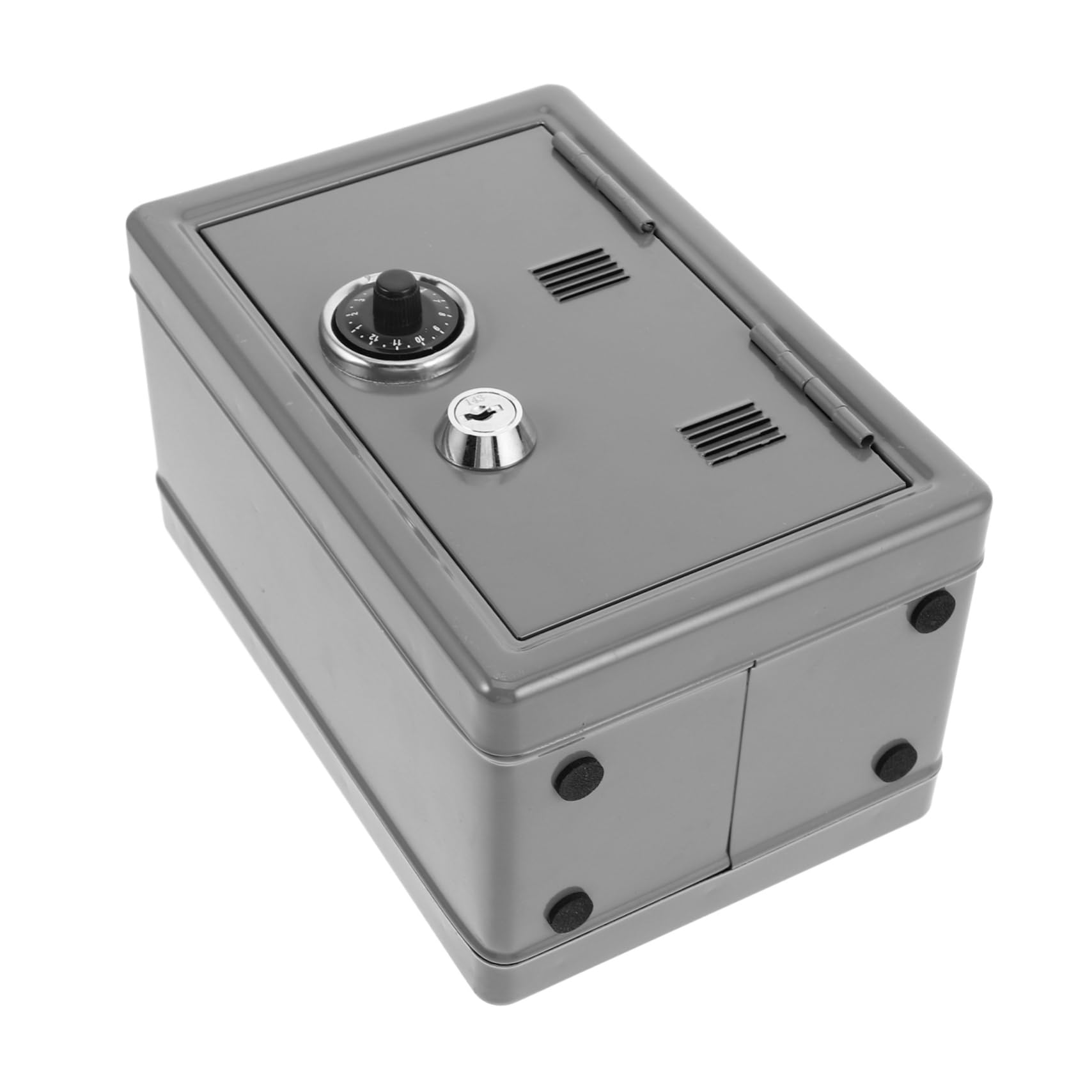 Tofficu Mini Cassaforte Serratura a Combinazione e Chiave in Ferro Scatola di Sicurezza Compatta Portaoggetti e Salvadanaio Sicuro Argento per Casa e Viaggio