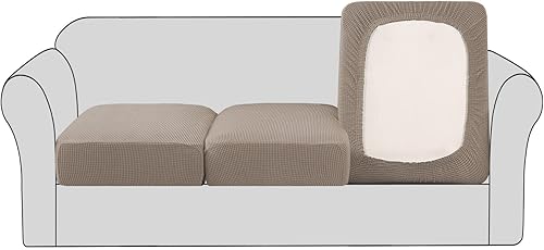 Miniatura 7 de H.VERSAILTEX - Fundas de cojín para asiento individual de sofá, súper elásticas, grueso tejido de sarga texturizado jacquard