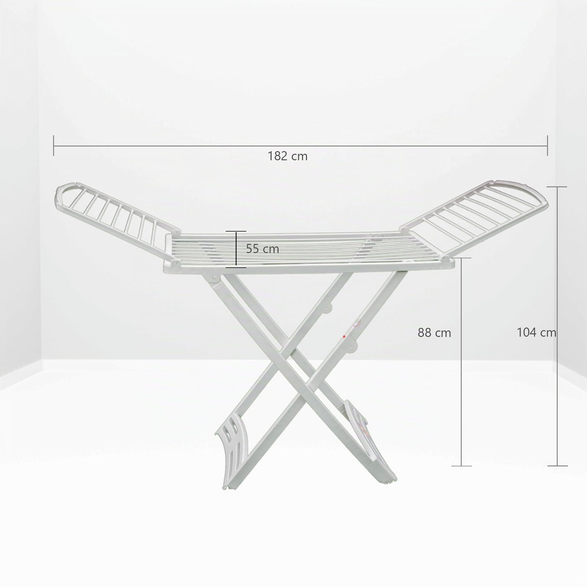 Vileda 157218 Tendedero Plegable de Resina, Plástico, Uso Interior y Exterior, Medidas Cerradas, 125.5 x 9.5 x 55