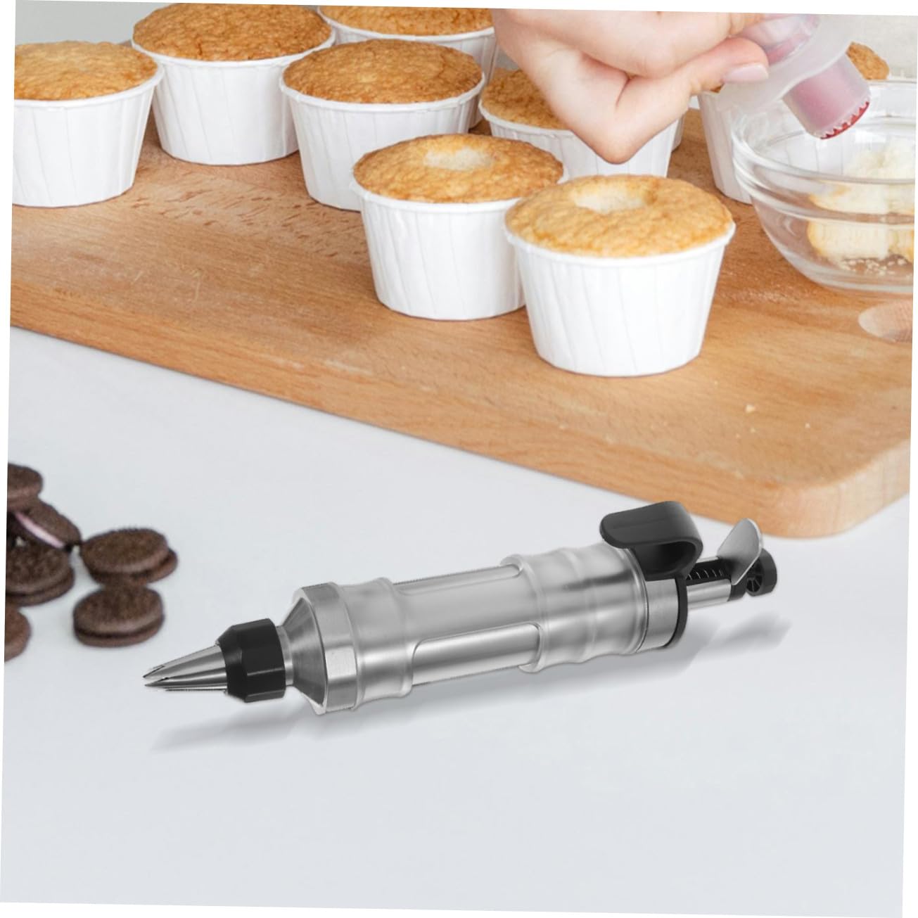 INOOMP Outil de Décoration de Gâteaux en INOX 1 Pièce Embouts Variés Détachables, Ustensile Pâtisserie pour Cupcakes et Biscuits, Accessoire Maison pour Décoration et Fabrication