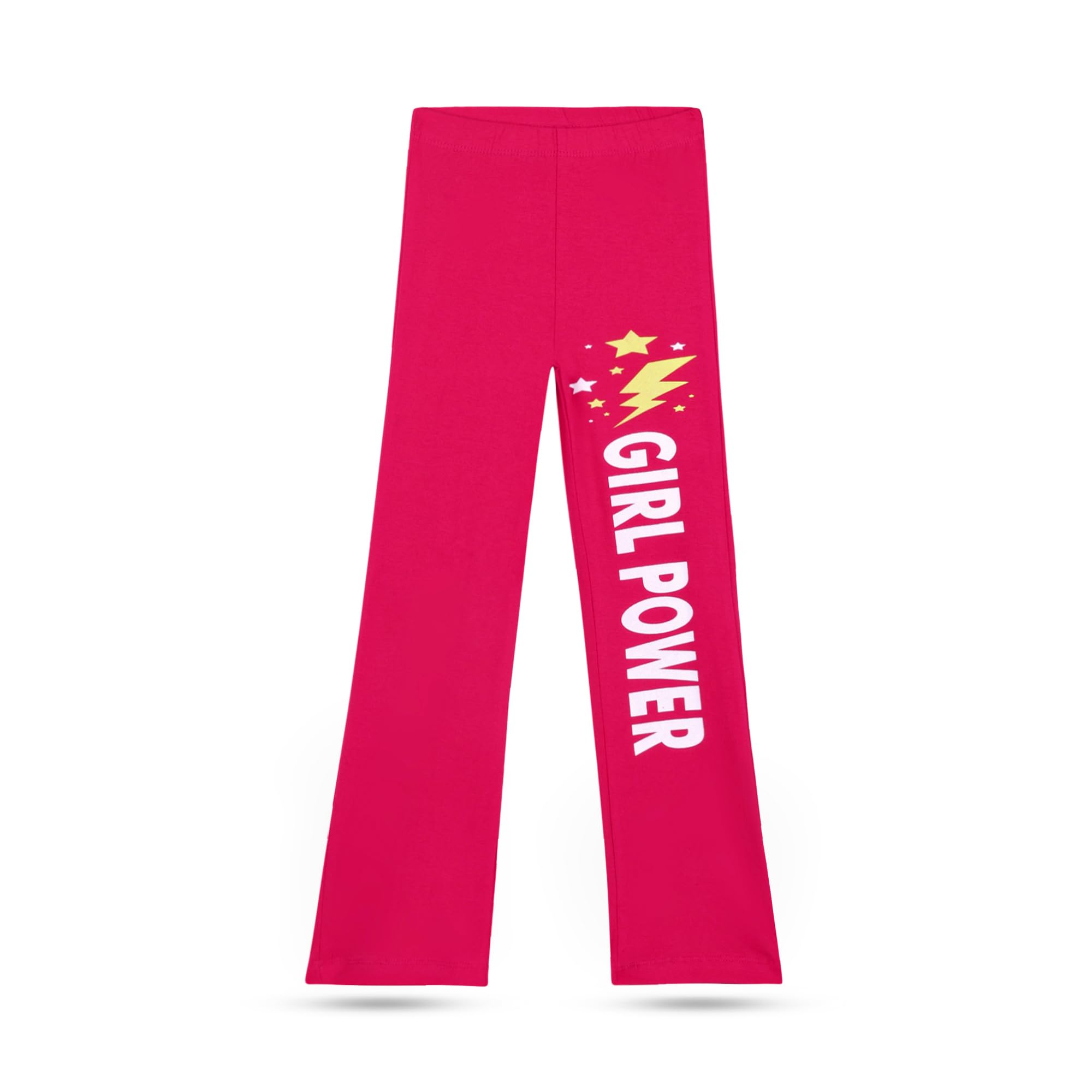 T2F Leggings svasati in cotone stampato da ragazza, confezione da 5, collant a lunghezza intera, morbidi e confortevoli, da indossare tutti i giorni per bambini