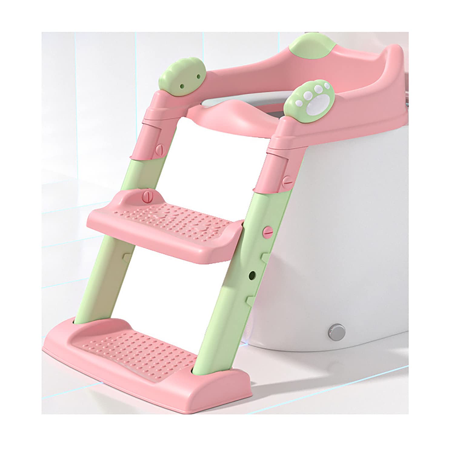 Potty Training Seat with Step Stool Ladder, Training Toilet for Kids Boys Girls, Toddlers-Comfortable Safe Potty Seat with Anti-Slip Pads (Vogel Pink)