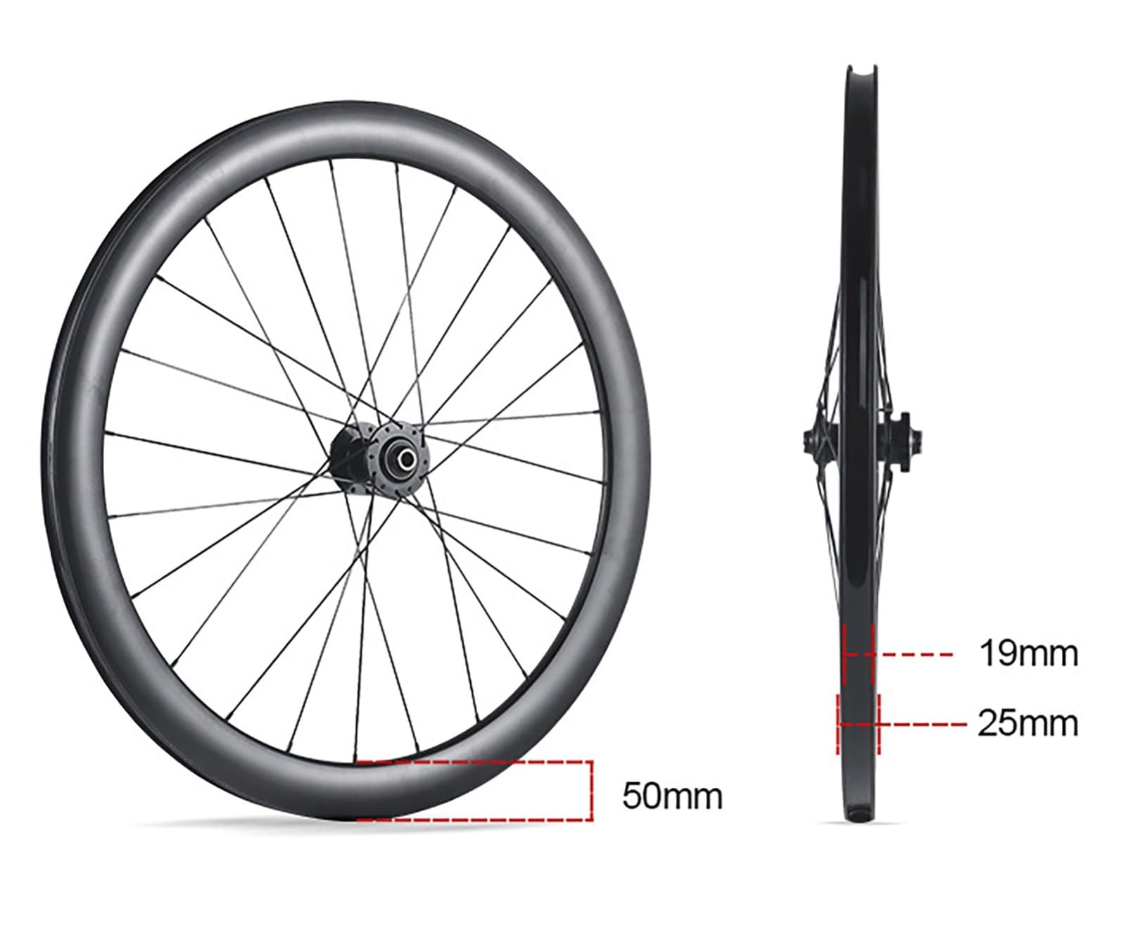 Fahrradlaufräder 700C Carbonfaser Rennradlaufradsatz 6 Speichen Offene Felge Bremsen Rennlaufradsatz für Rennräder Geeignet (A-700C)