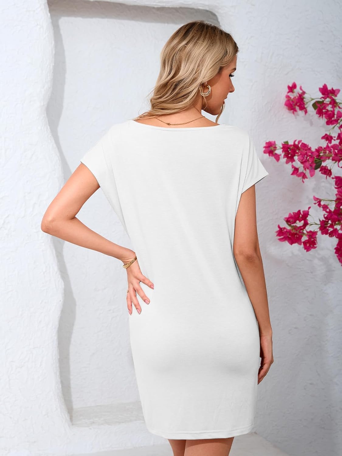 UNCLECAT Womens T Shirt Mini Dress 2026 Summer Casual Short Sleeve Beach Vacation Loose Fit Dresses - Image 6