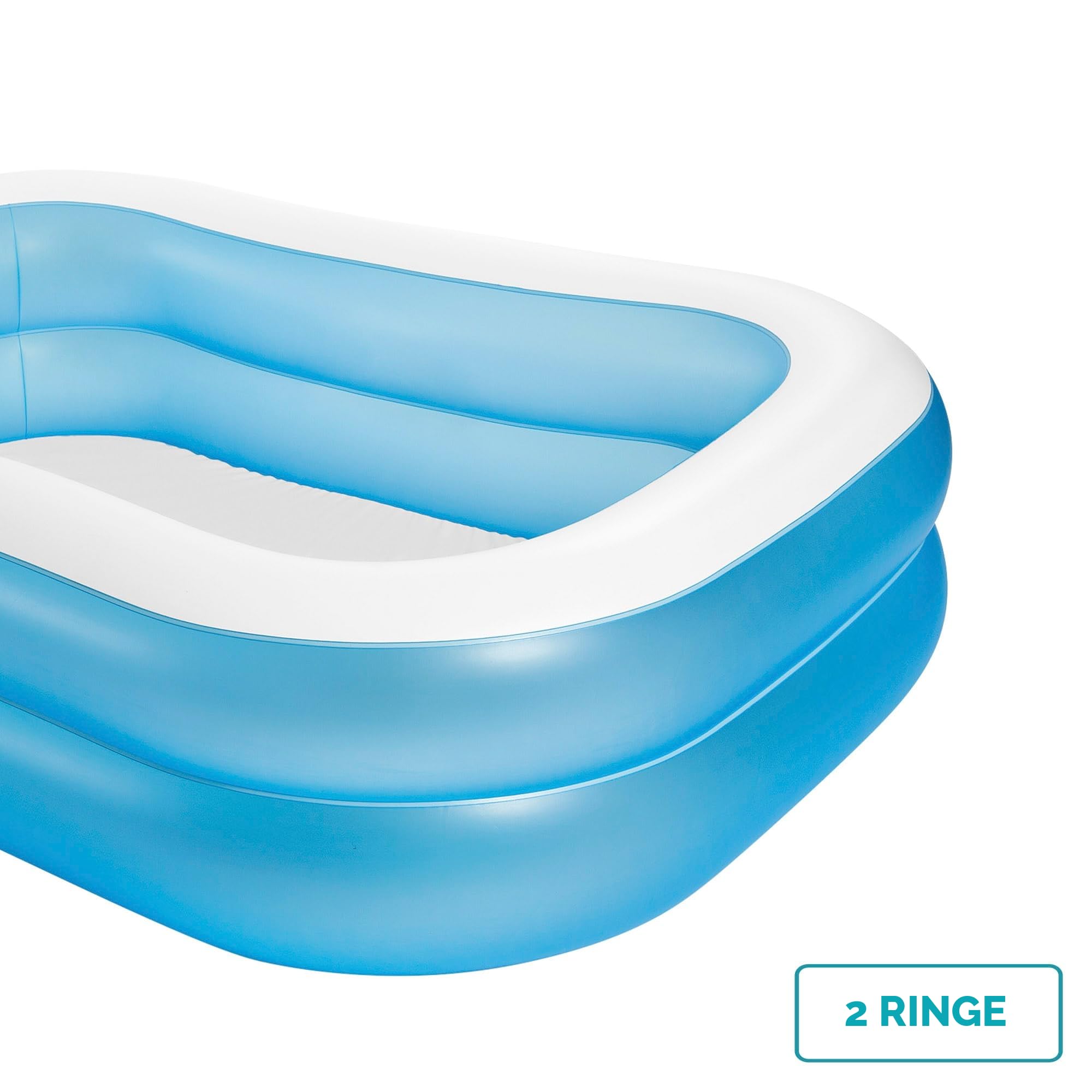 Intex Swim Center Familienpool, aufgeblasene Größe: 203 cm x 152 cm x 48 cm (57180NP) | Intex Swim Center, Luftkammern, Wasserspaß, Gartenpool, Sommer, robuster Vinyl, schneller Aufbau, Familienbad, langlebig