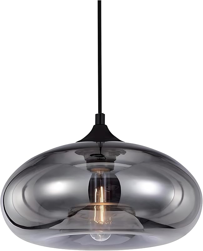 HJXDtech Loft Ipari Vintage Mennyezeti Függőlámpa Füstszürke Üveggel