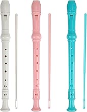 Flute 8 Holes ABS Clarinet German Style Flute Treble Key C with Fingerboard Instructions Pack of 3