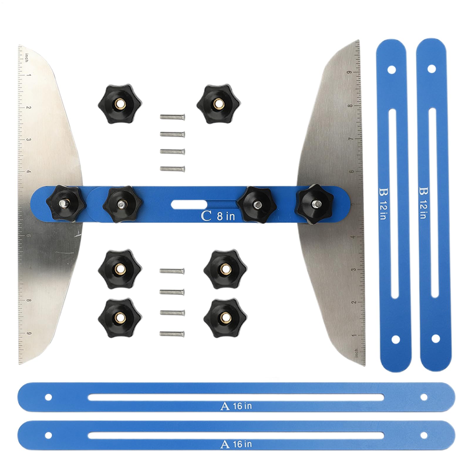 Herramienta de medición de escalera, herramienta de plantilla de plantilla | de escalera | Herramienta de plantilla de paseo por pasos, regla plegable ajustable multifuncional de 11-60 pulgadas, gadget