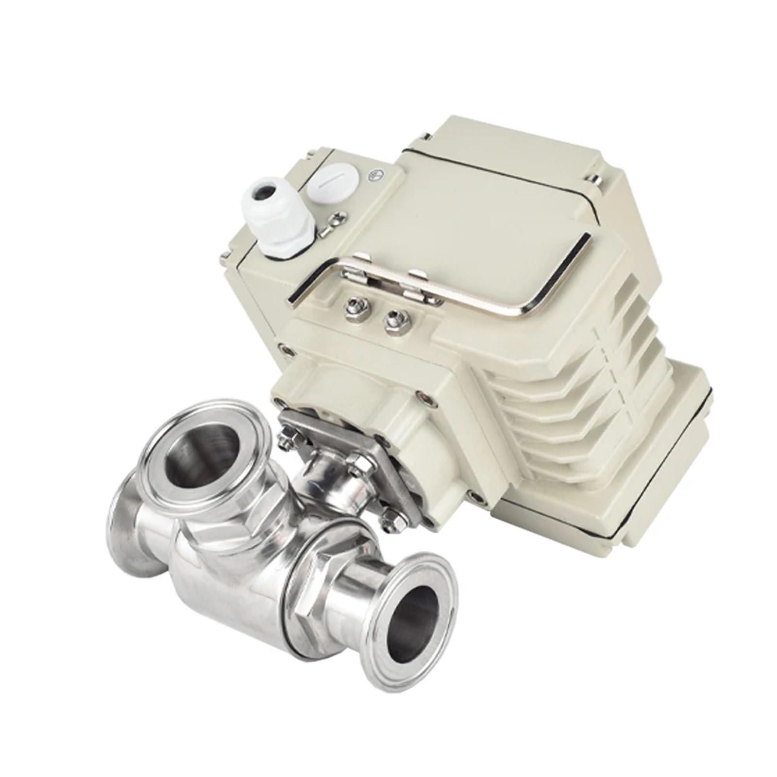 Robinet à tournant sphérique électrique 25mm T-Type 220V en acier inoxydable