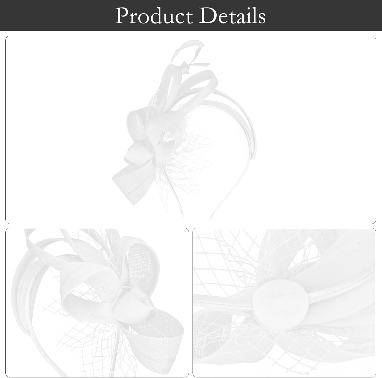 AMCAMI Fascinators Hats with Feather for Women 2026 Derby Hats Small Tea Party Hat with Headband - Image 2