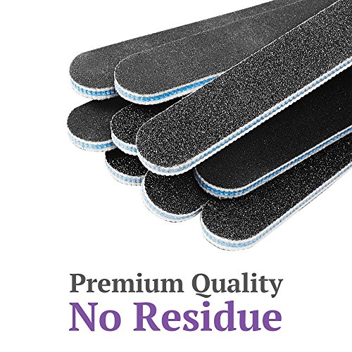 100/180 10 pack Nail File / Emery Board with 2 Piece Buffer Block Set - For Smooth & Shiny Nails - Home or Professional Manicure / Pedicure Kit