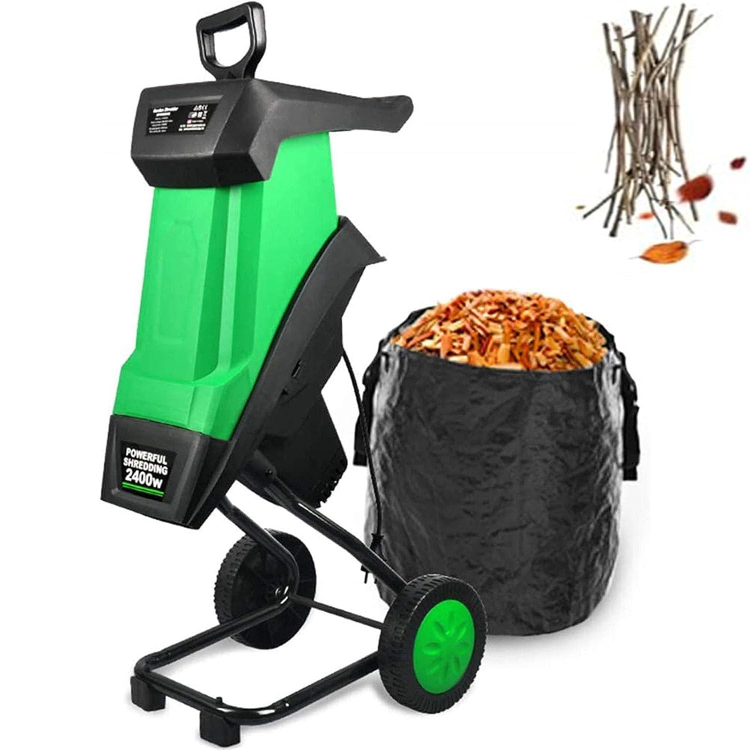 Shredder De La Rama La Hoja,Trituradora De Ramas Eléctrica De 2400w