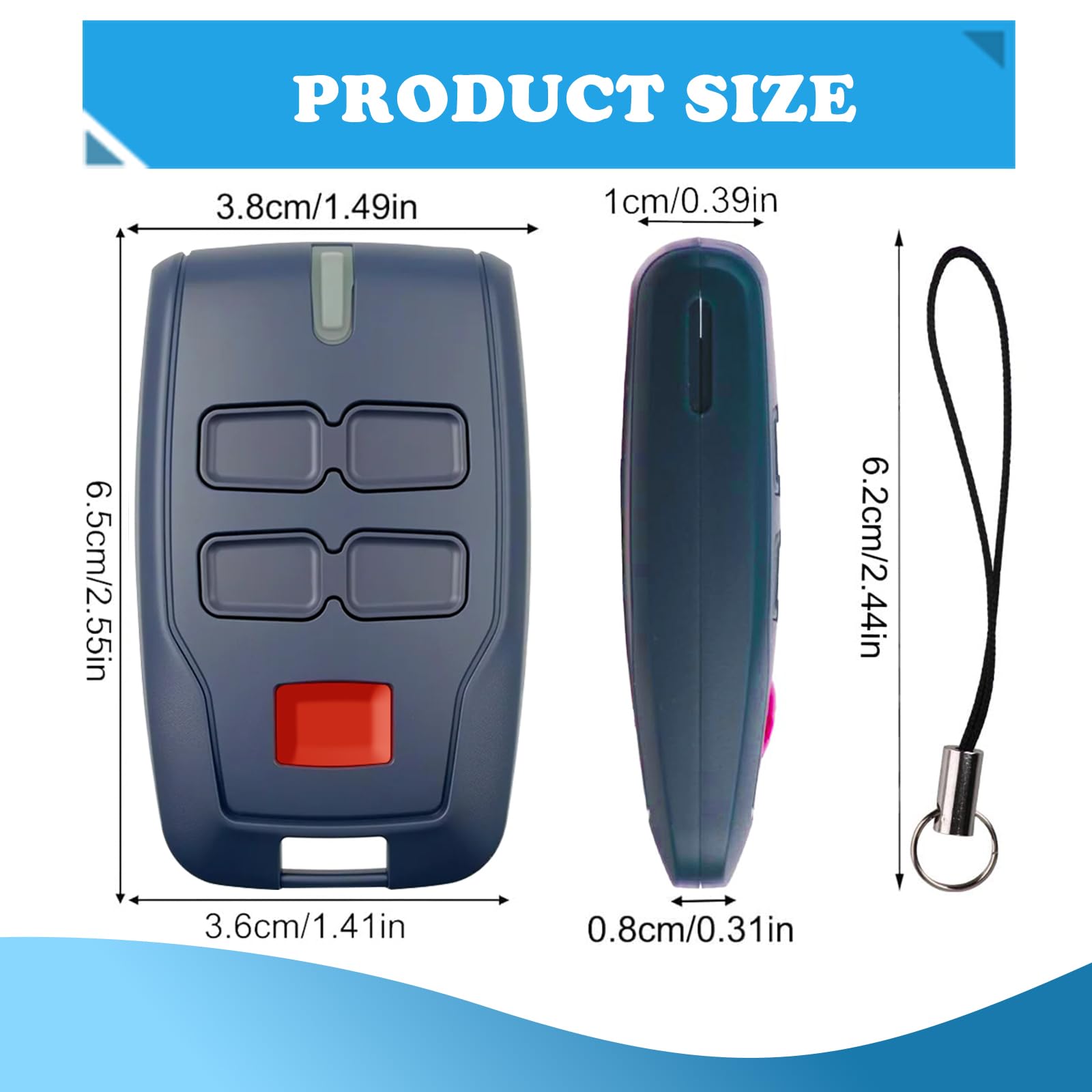 3 pièces Télécommande pour Portail BFT MT B RCB4, 433.92Mhz 4 Boutons 4 canaux Bleu Rolling Code pour Rolling BFT M1TT0 B RCB04 R1 Clear Ice RCB02 Vineyard