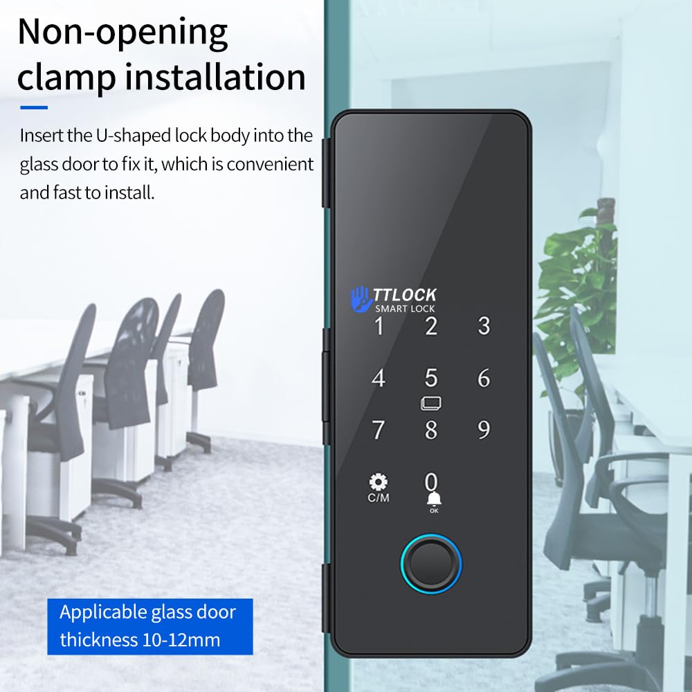 Kontrola odblokowania Bluetooth Inteligentny zamek do drzwi szklanych Elektroniczny biometryczny odcisk palca Hasło elektryczne, Odporny na warunki atmosferyczne(D)