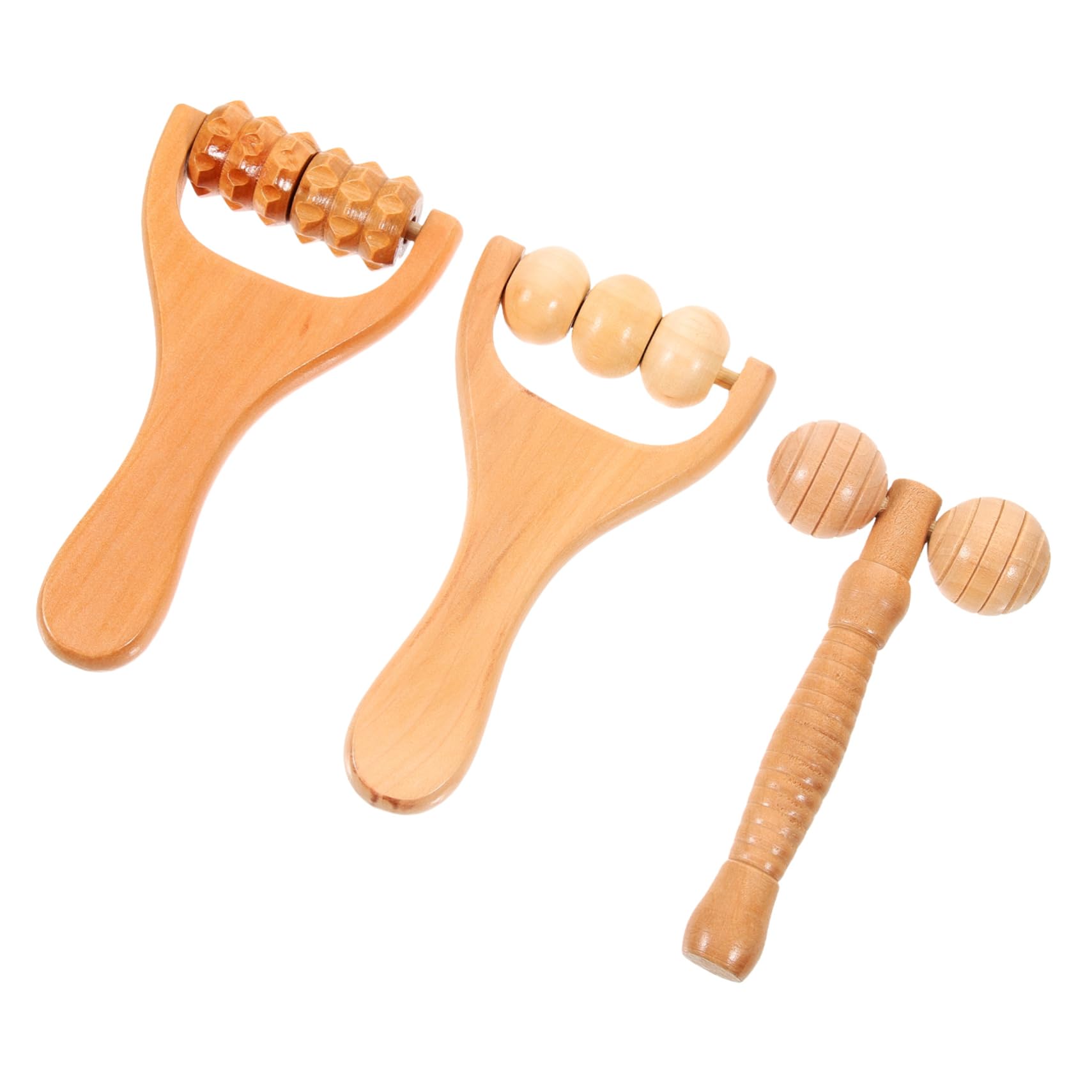 Ipetboom 15piezas Rodillo De Masaje De Madera Para Espalda y Pies De Masaje Para Relajación Masajeador De y Para Casa y