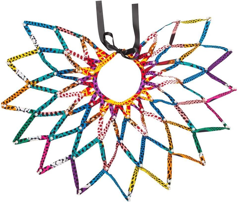 African Ankara Handmade Necklaces Mesh Splicing Necklace for Women Jewelry