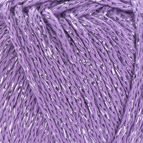 Image of YarnArt Elegance Sparkly Yarn - Metallic Cotton Blend, Fine Sport for Knitting & Crochet, Lightweight Thread for Shawls & Sweaters, 50g (130m), Lilac - (1, 111)