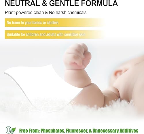 Miniatura 3 de Binbata Hojas de detergente para ropa sucia, hasta 128 cargas, hojas de lavandería hipoalergénicas, ecológicas, sin plástico biodegradable, sin