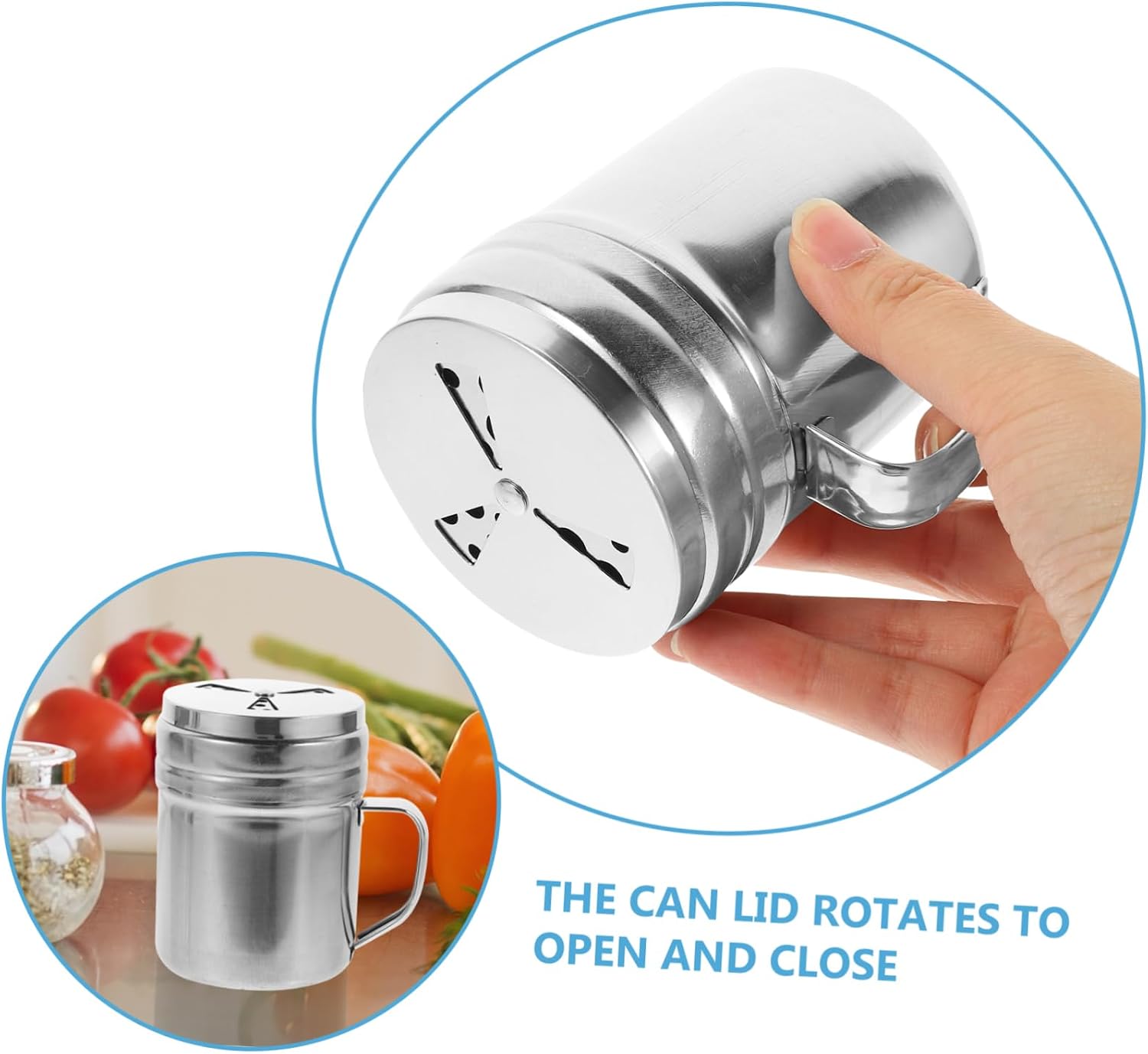 2 Pcs Stainless Steel Seasoning Bottles with Handle for Household