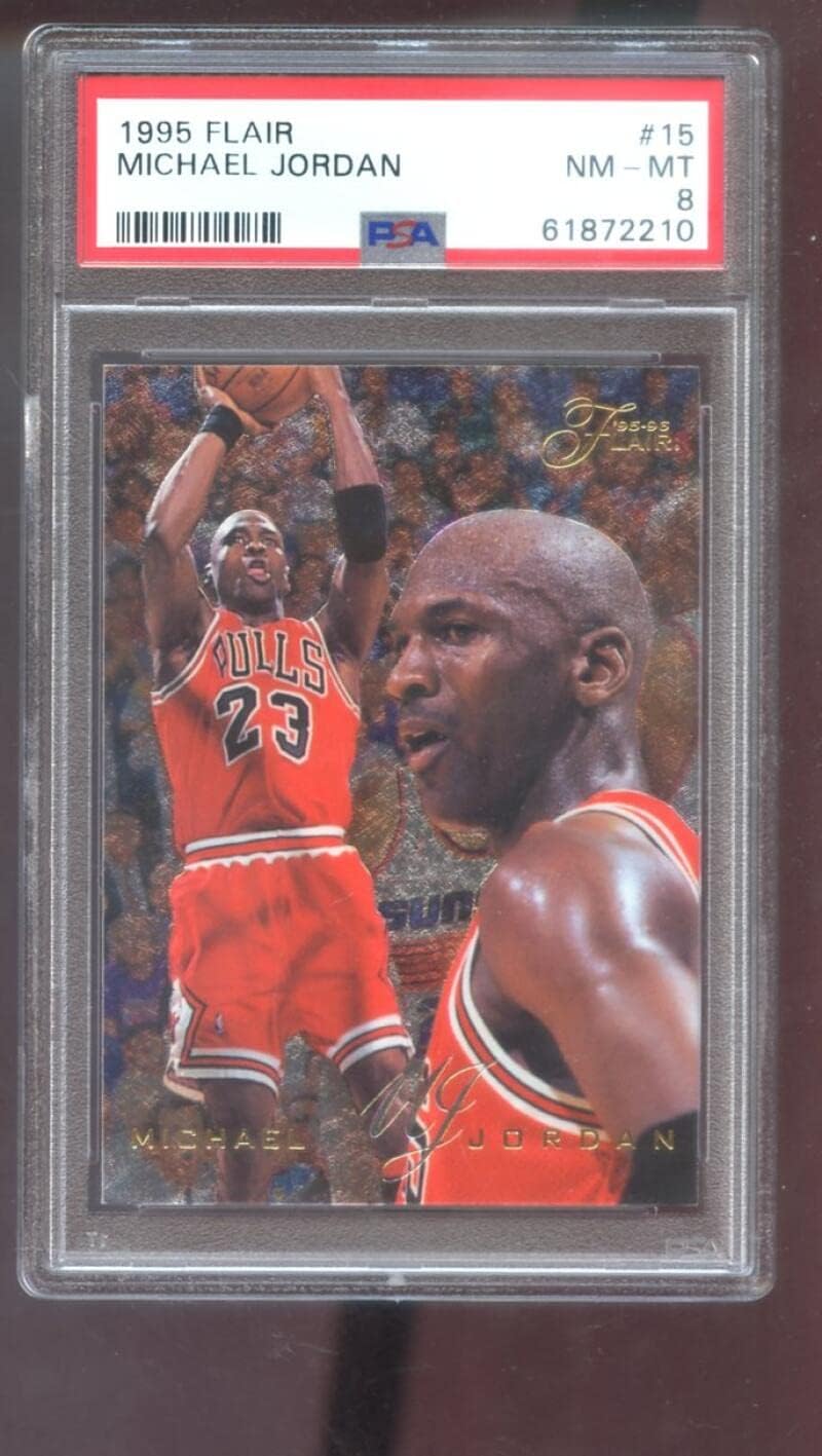 1995-96 Fleer Flair #15 Michael Jordan PSA 8 Graded Basketball Card NBA 95-96 1995-1996 Chicago Bulls