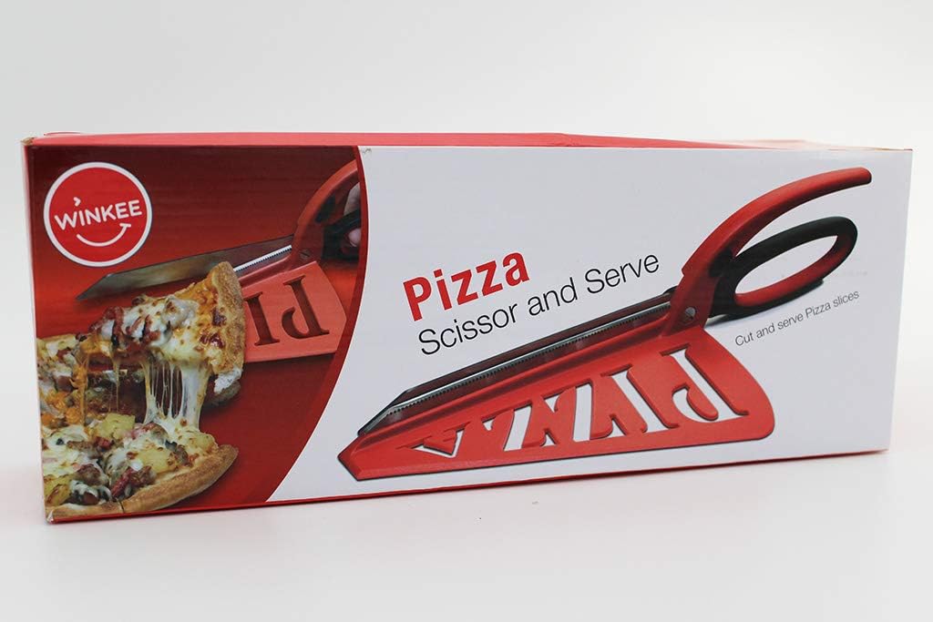 Pizza Cutter Scissors with Serving Surface