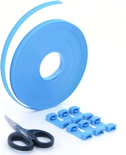 Miniatura 8 de Bridas de nailon para atar carga de equipaje, rollo de cable ultra largo de 26.2 ft con conectores, sin tijeras, 1 unidadpaquete