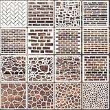 Brick Stencils for Crafts Reusable Texture Stencils Background Drawing Templates for Wood Fabric Furniture Decor