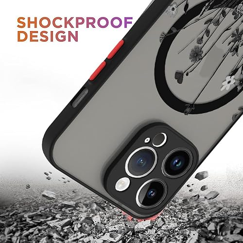 Miniatura 3 de OOK Funda magnética para iPhone 11 Pro Max, compatible con MagSafe, funda delgada translúcida mate con protección para lente de cámara, color negro