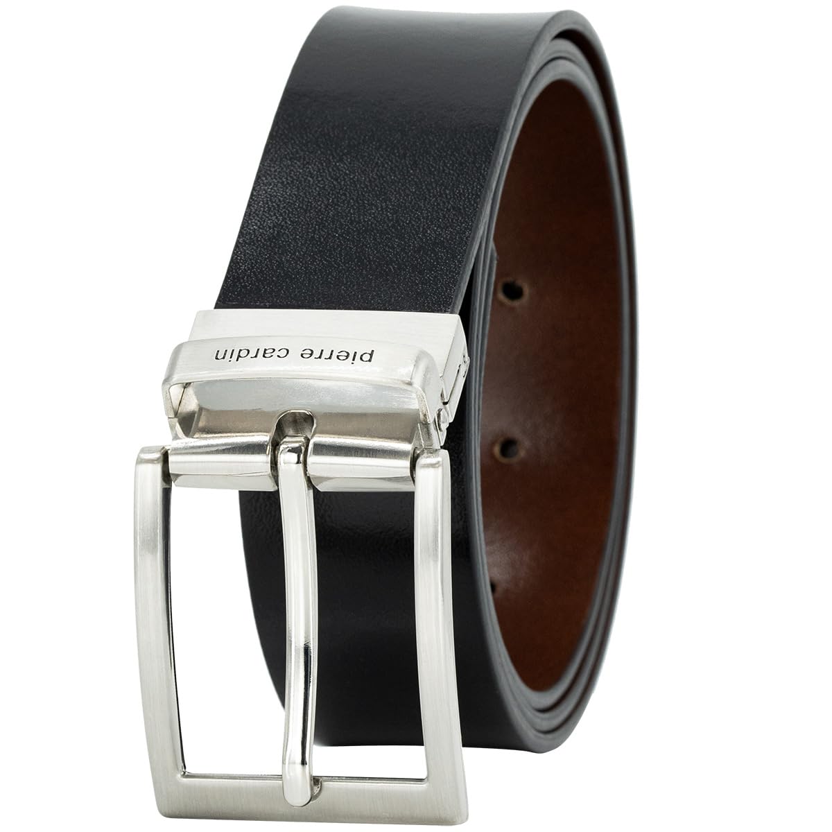 Pierre Cardin Wende-Gürtel Herren Rindleder schwarz-braun