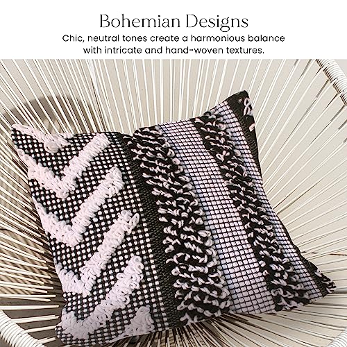 Artizenway Hand Woven Cushion Cover-16X16 Minimalist Throw Pillow-Geometric Design-Decorative Boho Cushion Cover& Pillow Case For Sofa,Bed,Chair,Car,Bedroom, Living Room,Farmhouse #TOP2