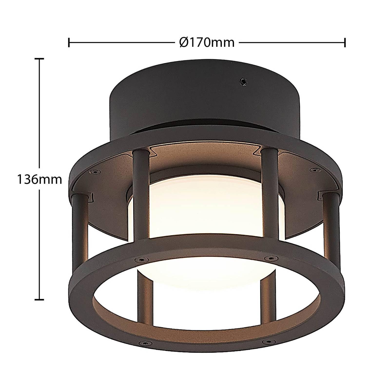 Lucande Deckenlampe Berenike (spritzwassergeschützt (Modern) in Alu aus Aluminium (1 flammig, GX53) - Aufbau-Deckenleuchte Deckenleuchte Lampe