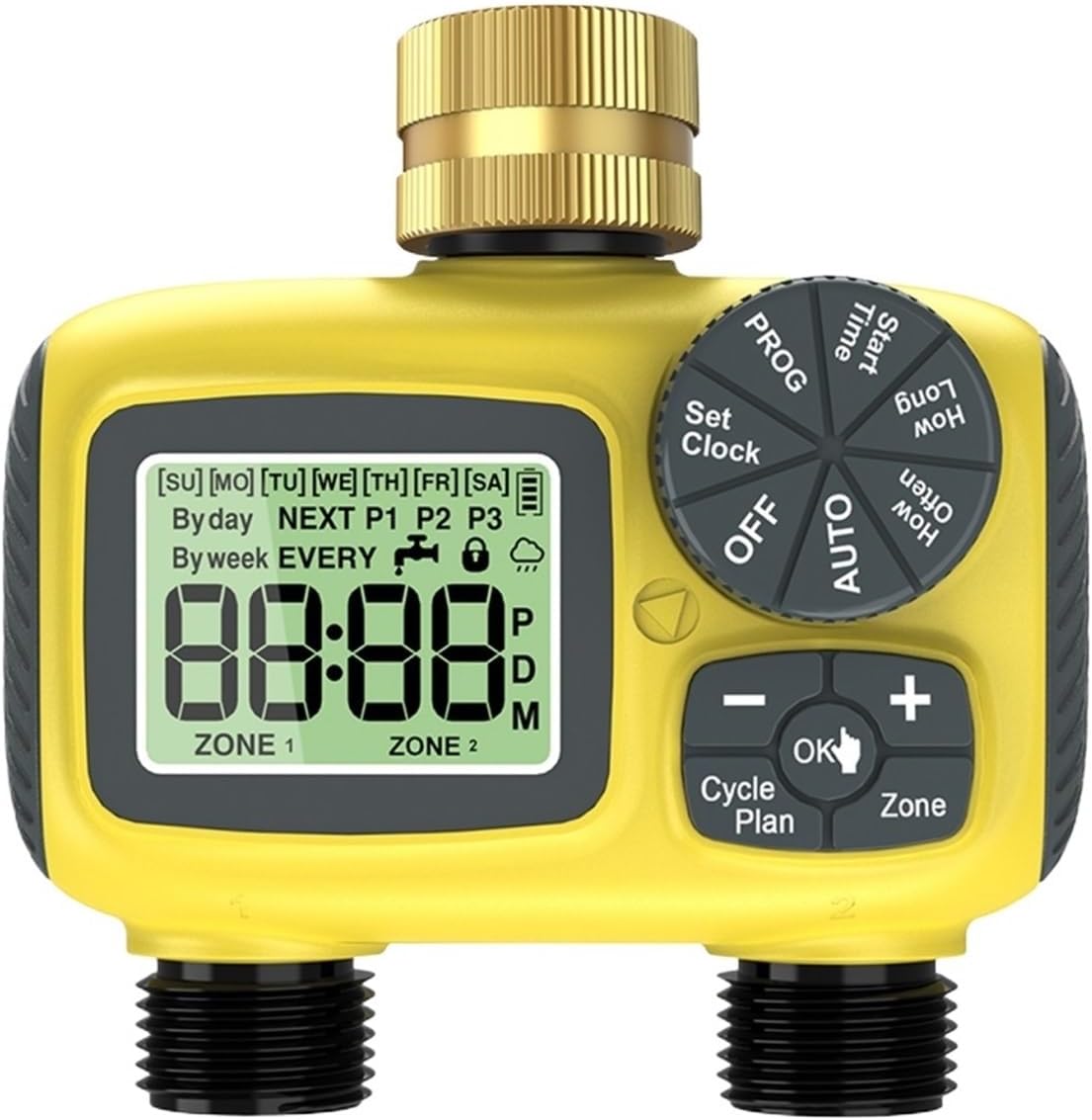 Digital Water Timer, 2-ZONE Digital Garden Water Timer Automatic Irrigation Controller Watering System Timed Valve Programmable Sprinkler,for Garden Hose Watering