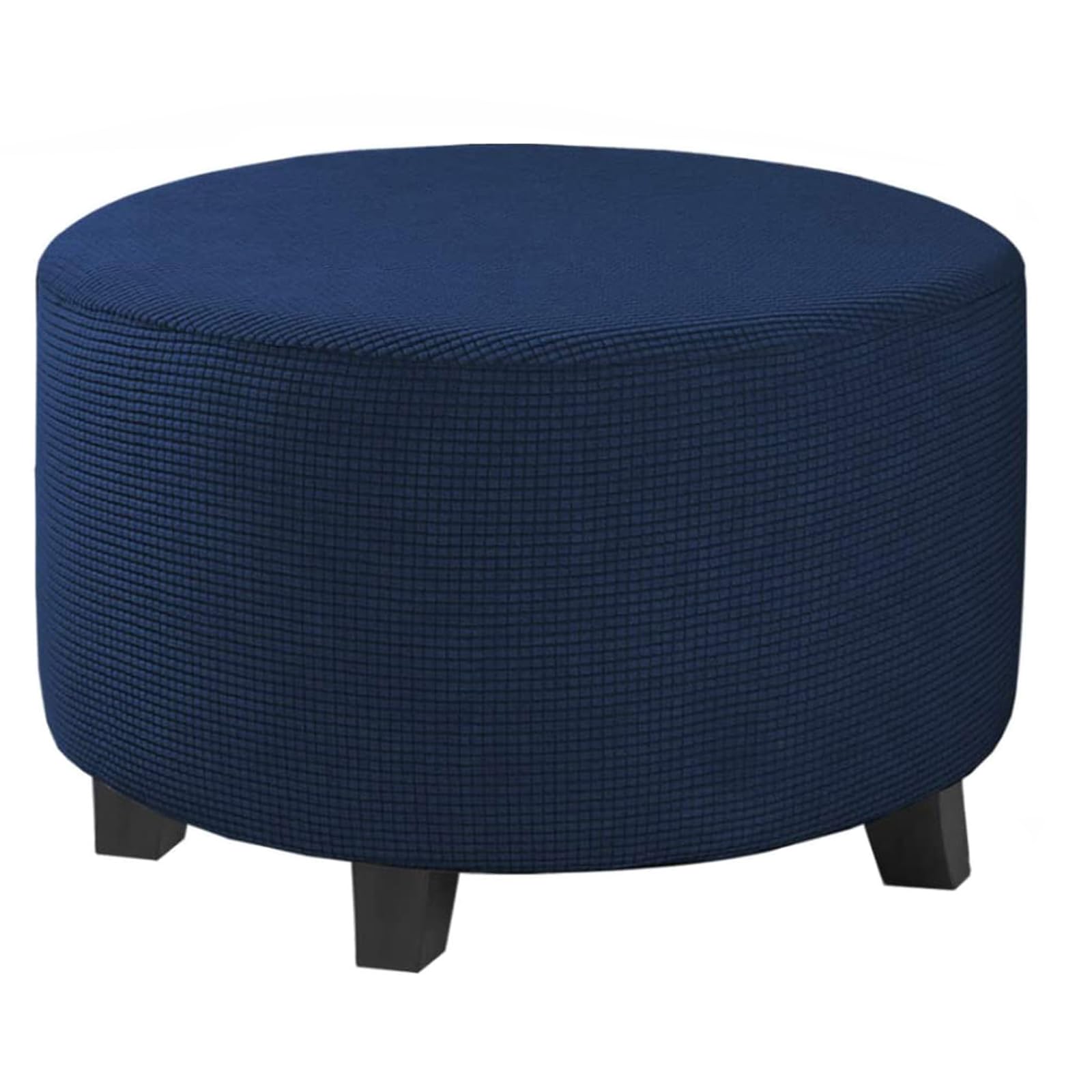 Pekrido Ottoman Cover Round Ottoman Storage Cover Stretch Ottoman Slipcover Folding Stool Covers Furniture Protector Cover for Footrest Ottoman,Navy Blue