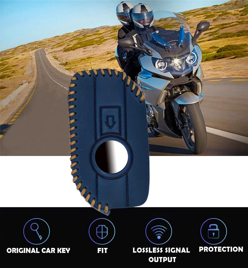 Miniatura 5 de HIBEYO Funda de cuero para llavero de automóvil para motocicleta BMW R1250GS R1200GSLC R1200RSLC R1600GSLC F850GS K1600GT K1600GTL K1600 Accesorios