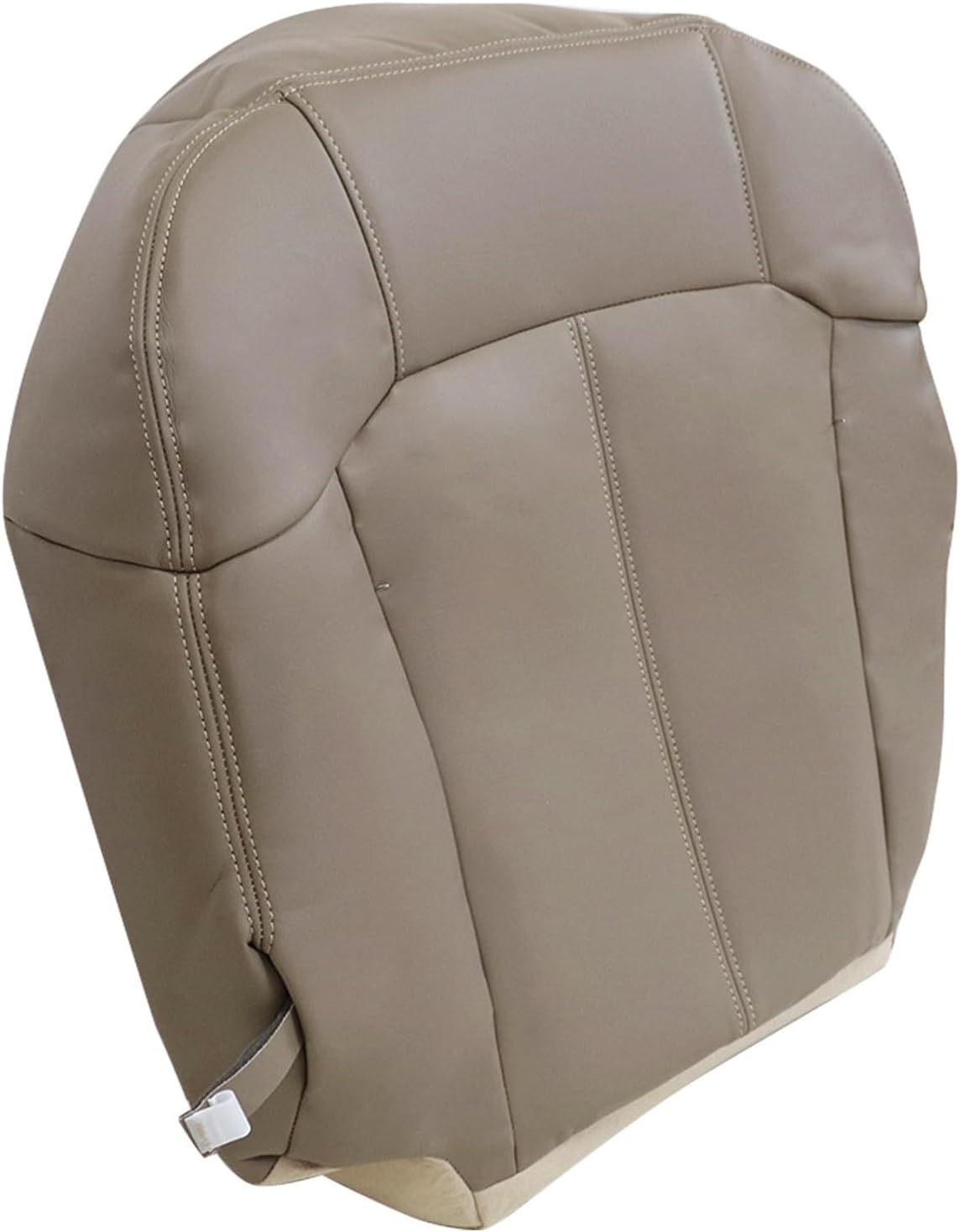 NLQR Medium Tan #522 or 52i Driver & Passenger Side Bottom & Top Lean Back Replacement Microfiber Leather Seat Covers & Armrest Covers fit for Chevy Silverado Avalanche GMC Sierra 1999 2000 2001 2002