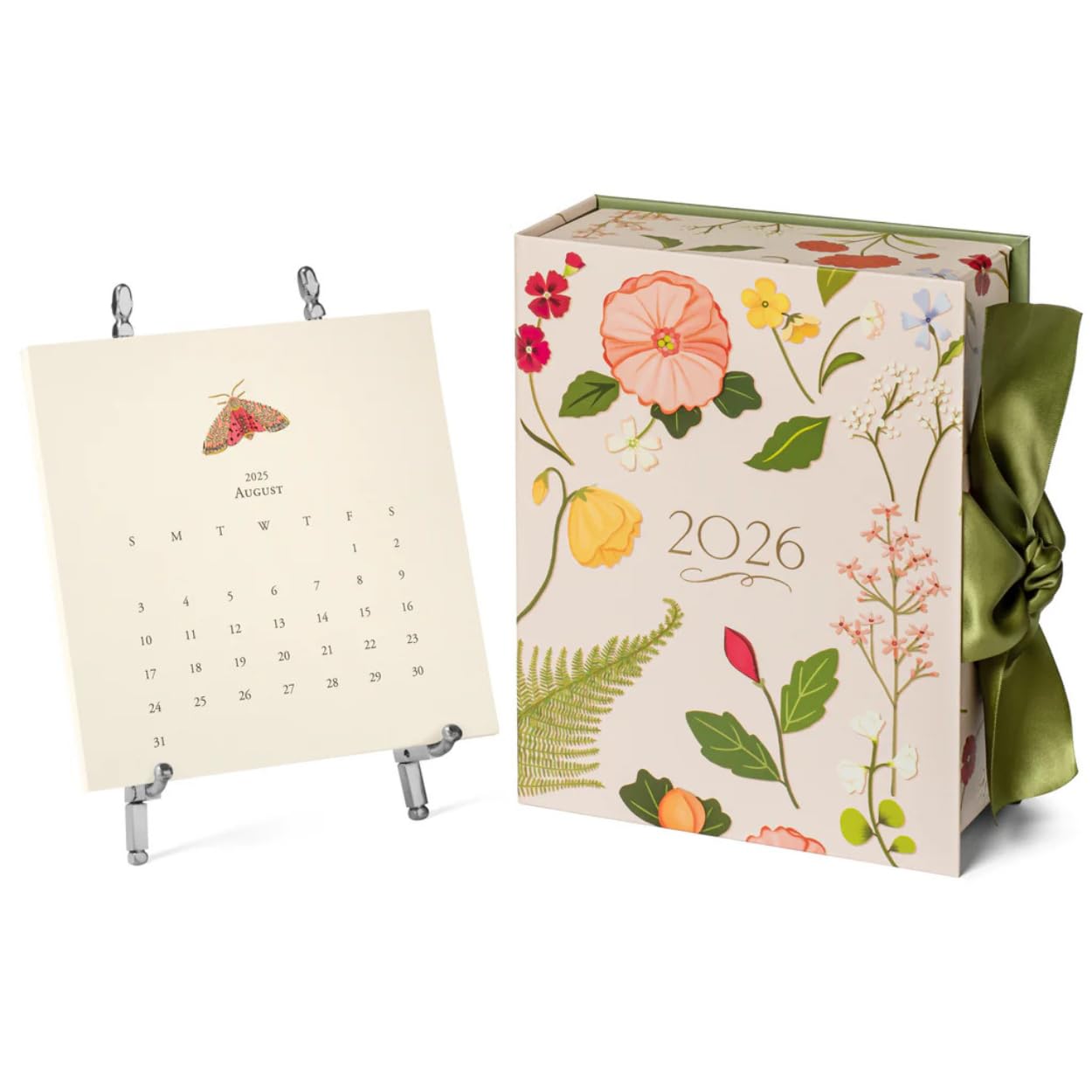 Karen Adams 2026 Desk Calendar 12 Month - Silver Easel