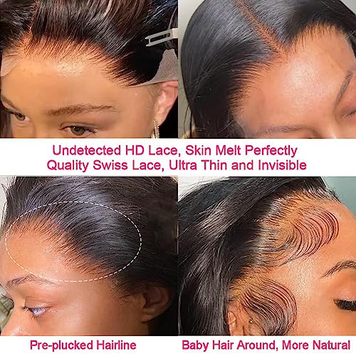 Annelbel Body Wave Lace Front Wigs Human Hair 13X4 Hd Transparent Lace Frontal Wigs Pre Plucked With Baby Hair 180% Density Wear And Go Glueless Human Hair Wigs For Black Women 18 Inch Natural Color #TOP4