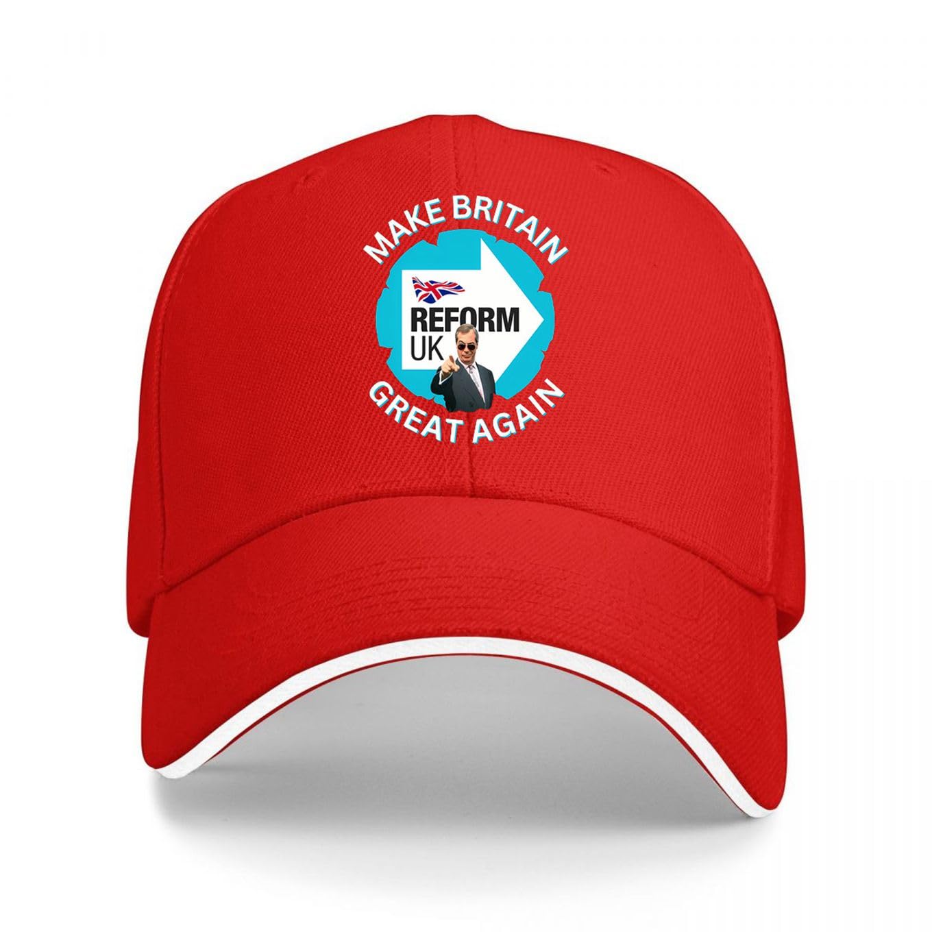 Inwedbw Reform UK Make Britain Great Again Design Red Unisex Adjustable Baseball Cap