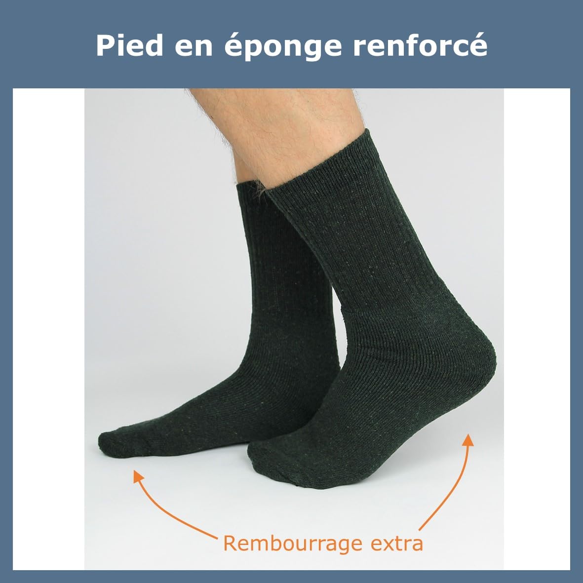 GAWILO Chaussettes Militaires et de Chasse 10 Paires - Pied en Tissu Éponge Renforcé