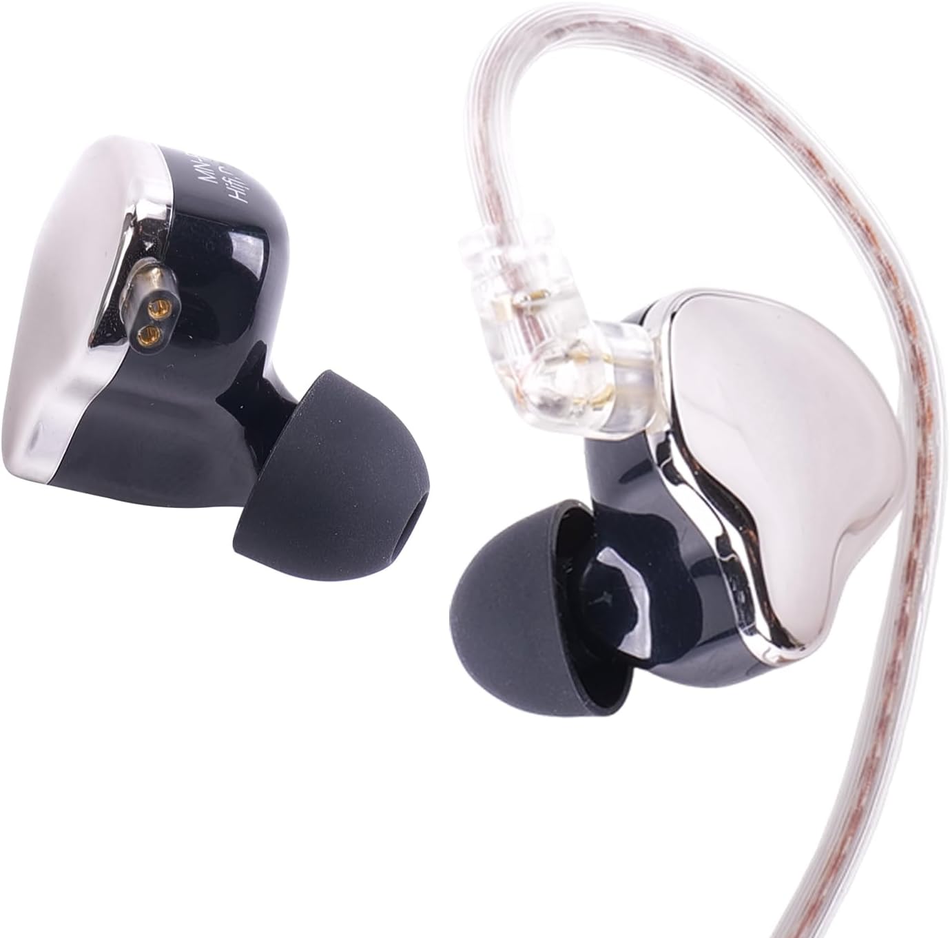 USB C Wired Ear Buds with Mic, Dual-Magnetic High Resolution High Volume Earphones, IEM Earbuds for Gaming and Music, Noise Isolation HiFi Headphones, Detachable Cable with Ear Hooks, Black