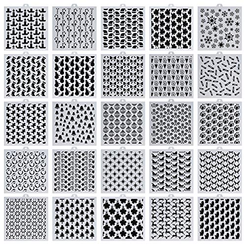 YUEAON 25-pack christmas cookie stencil set for baking gingerbreads cookies cakes scrapbooking decor