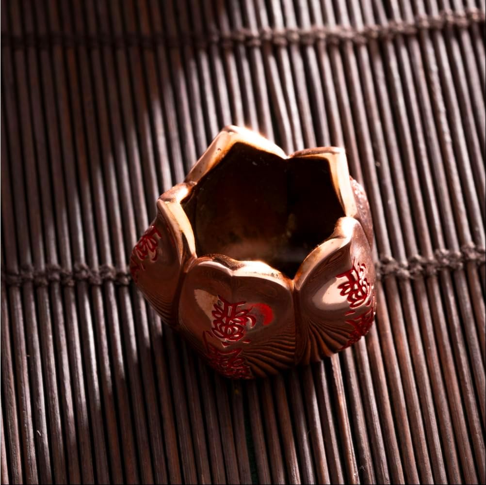 COPPERTIST.WU Wealth Lotus Incense Holder — Lotus Flower Burner for Stick, Cone & Backflow Incense, Spiritual Daoist Talisman for Meditation, Home & Gift (Copper)